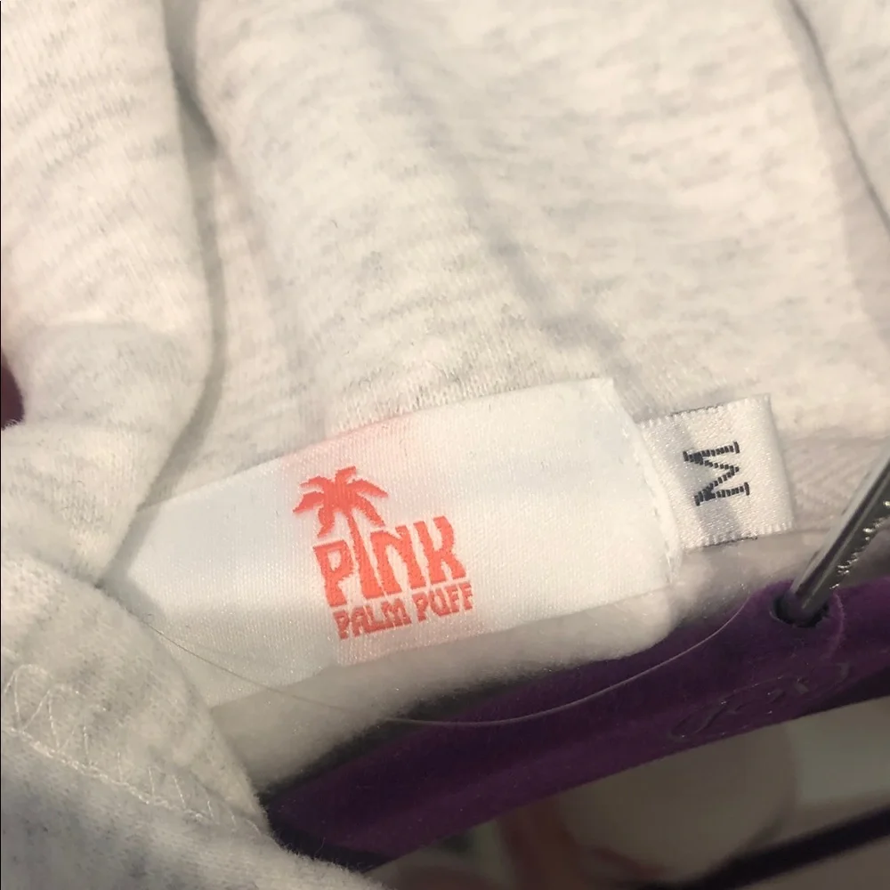 Casual Light Gray Hoodie with Pink Accents - Picture 2 of 6